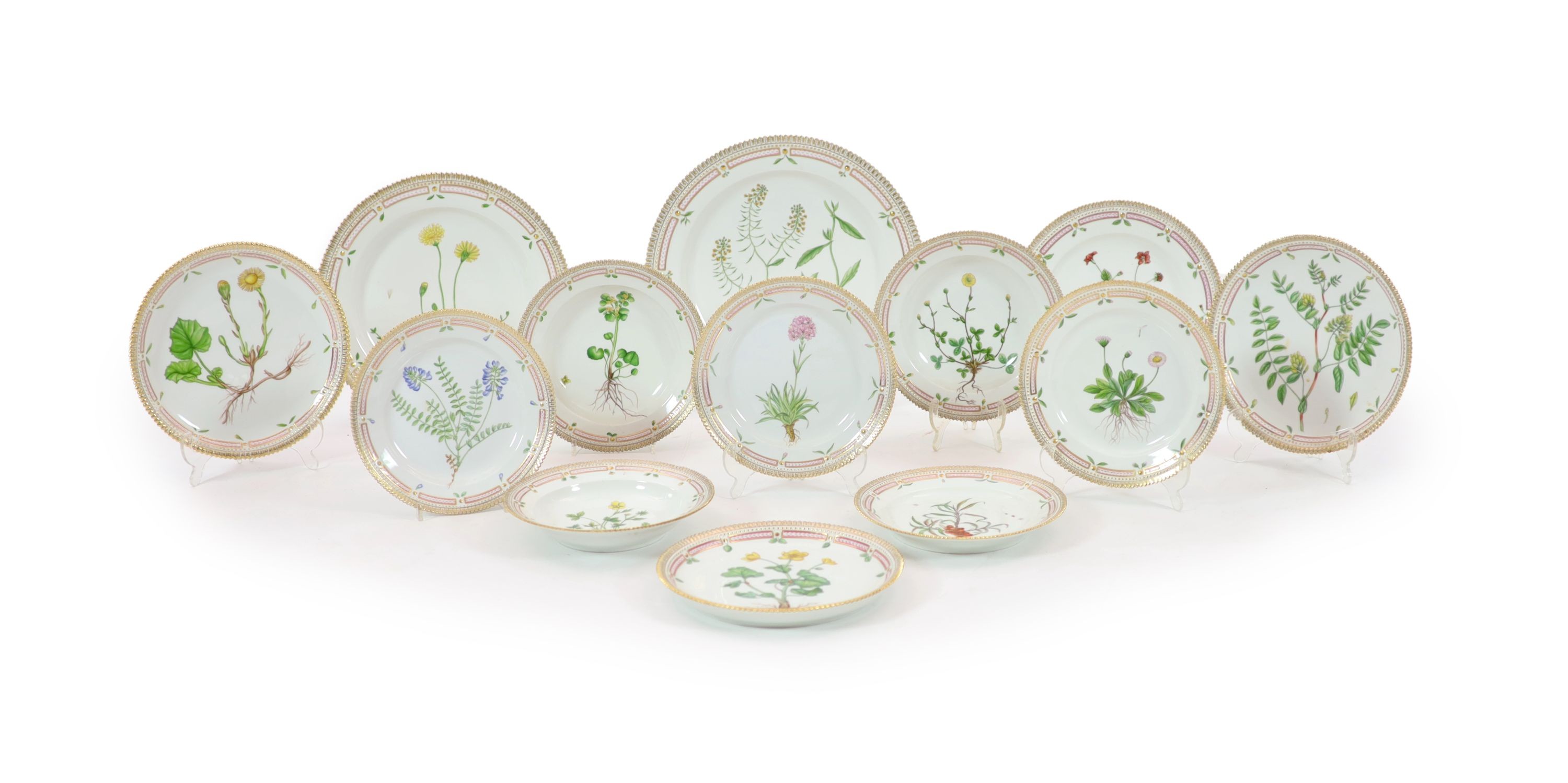 A Royal Copenhagen 'Flora Danica' part dinner service,